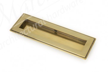 175mm Art Deco Rectangular Pull - Aged Brass