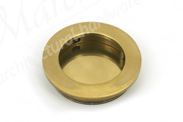 60mm Plain Round Pull - Aged Brass