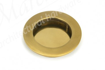 75mm Plain Round Pull - Aged Brass