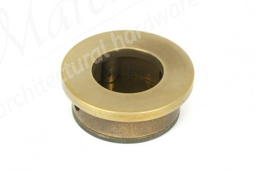 34mm Round Finger Edge Pull - Aged Brass