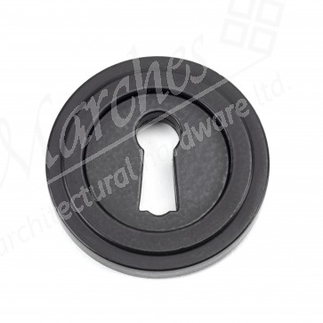 Matt Black Round Escutcheon (Art Deco)