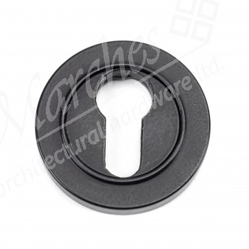 Matt Black Round Euro Escutcheon (Plain)