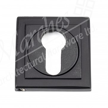 Matt Black Round Euro Escutcheon (Square)