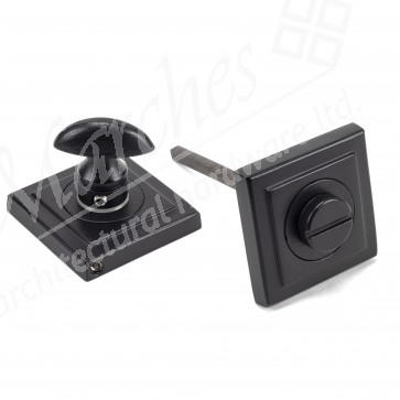 Matt Black Round Thumbturn Set (Square)