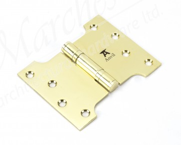 4" x 3" x 5"  Parliament Hinge (pair) SS - Polished Brass