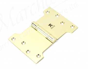 4" x 4" x 6"  Parliament Hinge (pair) SS - Polished Brass