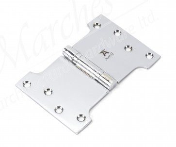 4" x 4" x 6"  Parliament Hinge (pair) SS - Polished Chrome