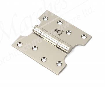 4" x 2" x 4"  Parliament Hinge (pair) SS - Polished Nickel