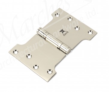 4" x 4" x 6"  Parliament Hinge (pair) SS - Polished Nickel