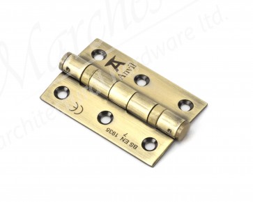 3" Ball Bearing Butt Hinge (pair) SS - Aged Brass