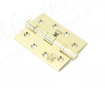 4" Ball Bearing Butt Hinge (pair) SS - Polished Brass