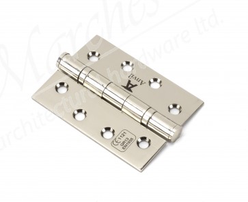 4" Ball Bearing Butt Hinge (pair) SS - Polished Nickel