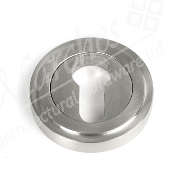 Round Euro Escutcheon (Art Deco) - Satin SS (316)