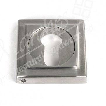 Round Euro Escutcheon (Square) - Satin SS (316)