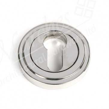 Round Euro Escutcheon (Art Deco) - Polished SS (316)