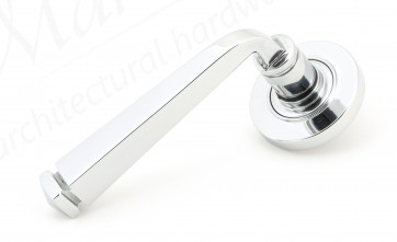 Avon Round Lever on Rose Set (Plain) Unsprung - Polished Chrome 