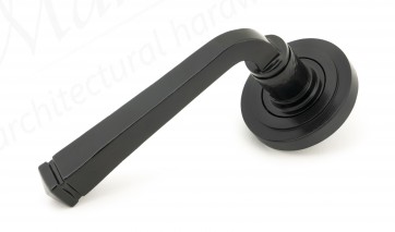 Black Avon Round Lever on Rose Set (Art Deco) - Unsprung