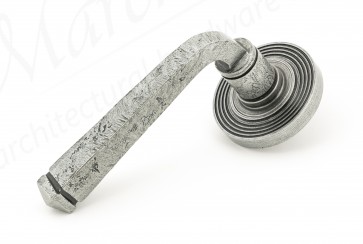 Pewter Avon Round Lever on Rose Set (Beehive) - Unsprung