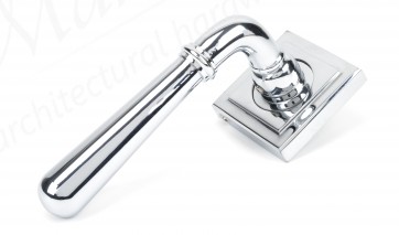 Newbury Lever on Rose Set (Square) Unsprung - Polished Chrome