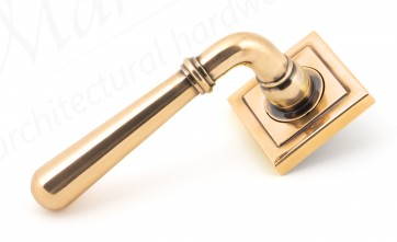 Newbury Lever on Rose Set (Square) Unsprung - Polished Bronze