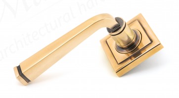 Avon Round Lever on Rose Set (Square) Unsprung - Polished Bronze