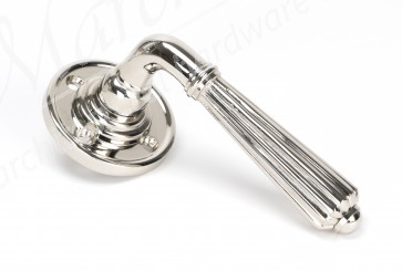 Hinton Lever on Rose Set Unsprung - Polished Nickel