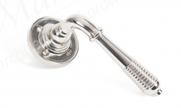 Reeded Lever on Rose Set Unsprung - Polished Nickel