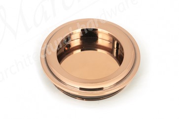 60mm Art Deco Round Pull - Polished Bronze