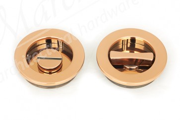 60mm Plain Round Pull Privacy Set - Polished Bronze