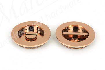 75mm Plain Round Pull Privacy Set - Polished Bronze