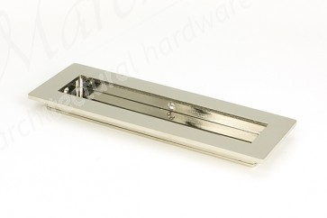 175mm Plain Rectangular Pull - Polished Nickel