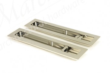 250mm Plain Rectangular Pull Privacy Set - Polished Nickel