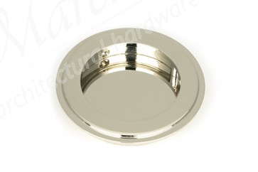 75mm Art Deco Round Pull - Polished Nickel