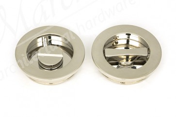 60mm Plain Round Pull Privacy Set - Polished Nickel
