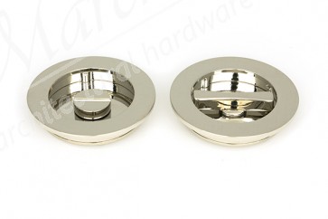 75mm Plain Round Pull Privacy Set - Polished Nickel
