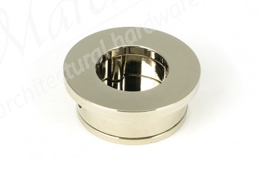 34mm Round Finger Edge Pull - Polished Nickel