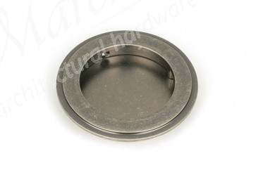 75mm Art Deco Round Pull - Pewter