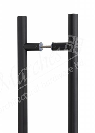 0.6m T Bar Handle B2B Fix 32mm Ø - Matt Black SS (316)
