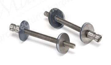 100mm Back to Back Fixings for T Bar (2) - Satin SS (304)