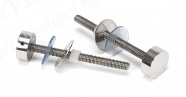 100mm Bolt Fixings for T Bar (2) - Polished SS (304)