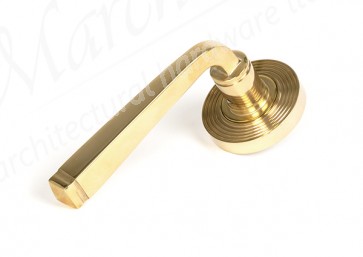 Avon Round Lever on Rose Set (Beehive) - Polished Brass