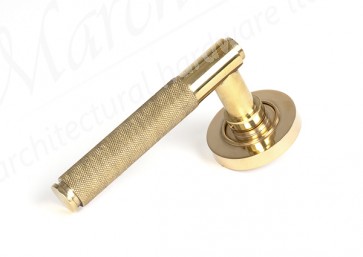 Brompton Lever on Rose Set (Plain) - Polished Brass