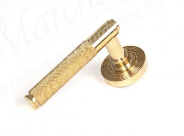 Brompton Lever on Rose Set (Beehive) - Polished Brass