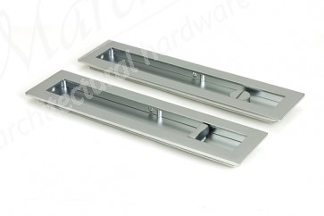 250mm Plain Rectangular Pull Privacy Set - Satin Chrome