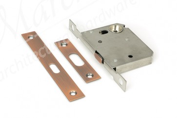 50mm Sliding Door Lock - Polished Bronze