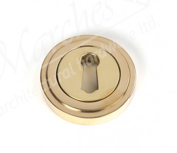 Round Escutcheon (Art Deco) - Polished Brass