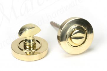 Round Thumbturn Set (Plain) - Polished Brass
