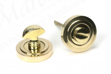 Round Thumbturn Set (Art Deco) - Polished Brass