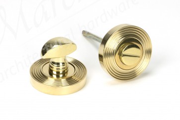 Round Thumbturn Set (Beehive) - Polished Brass