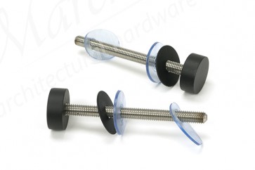 100mm Bolt Fixings for Offset T Bar (2) Matt Black (304)